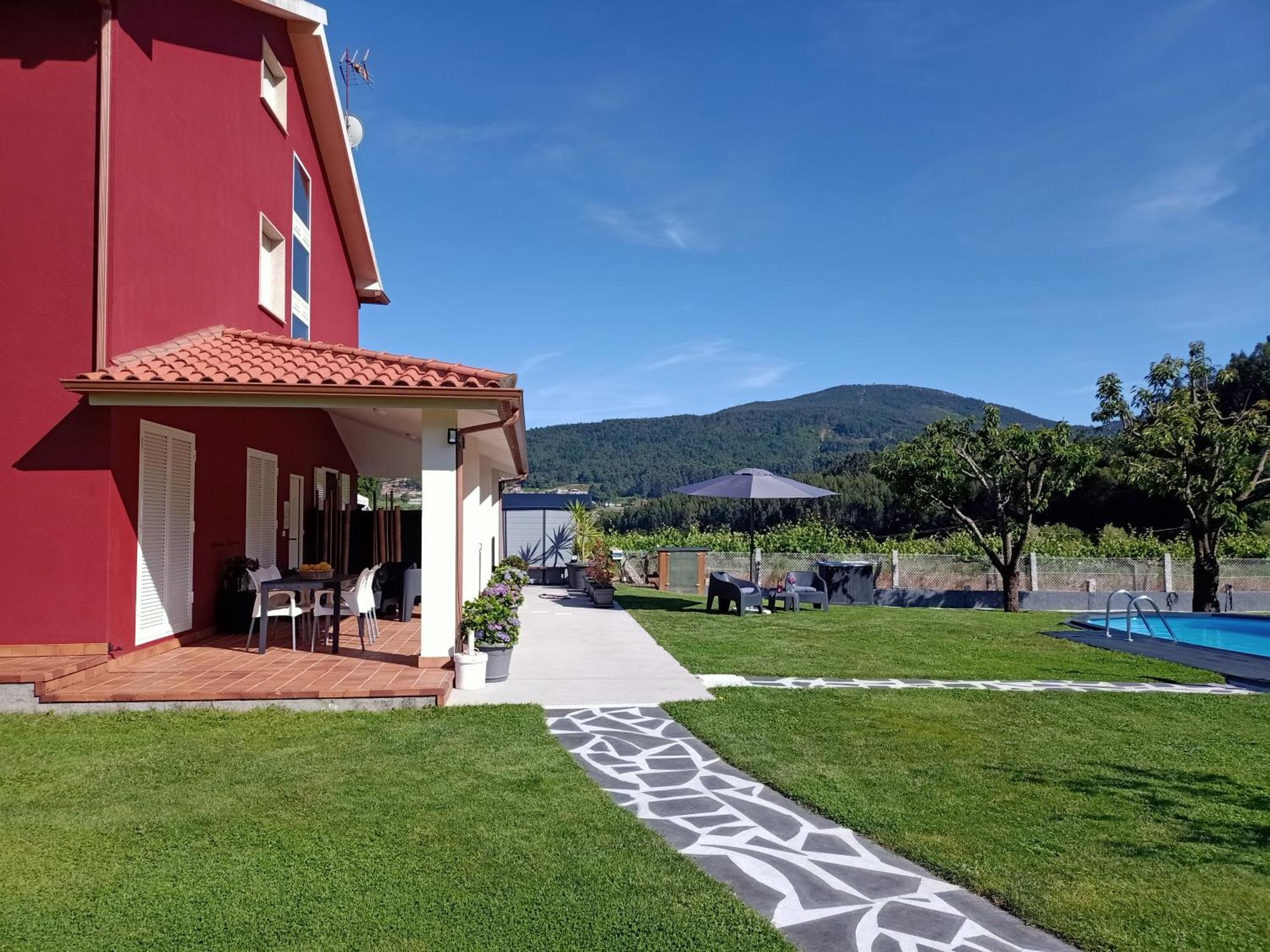 Apartamento En Bloque Vivienda Con Piscina Y Barbacoa A 15 Min De La Playa Meis Esterno foto